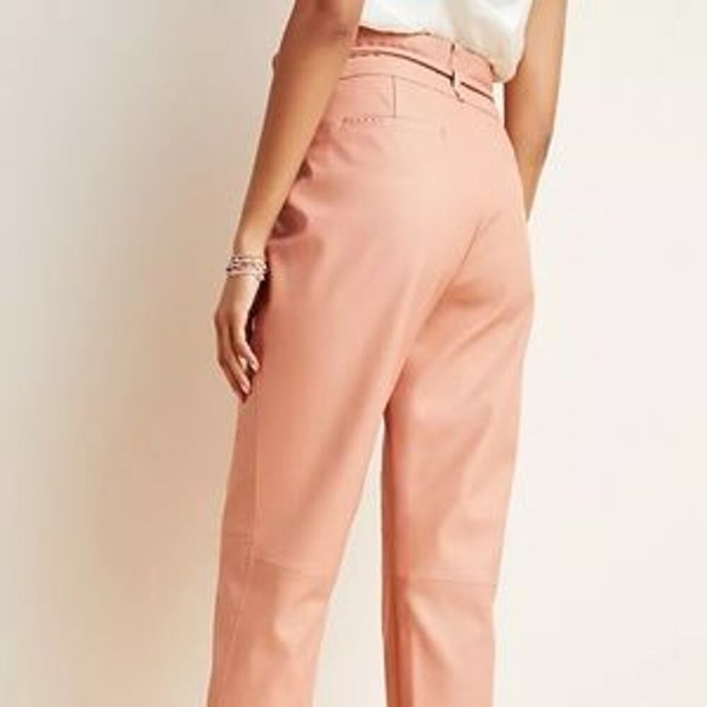 Blank NYC Chelsea High Rise Faux Leather Pleated Tapered Ankle Pants Size 32 - Picture 3 of 15
